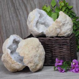 Natural Calcite Geode Pair – 2 Small Geodes Set N457 | Himalayan Salt Factory