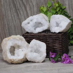 Natural Calcite Geode Pair – 2 Small Geodes Set N458 | Himalayan Salt Factory