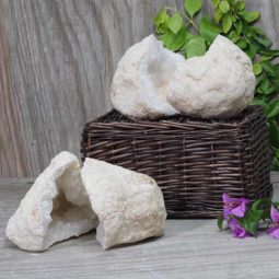 Natural Calcite Geode Pair – 2 Small Geodes Set N459 | Himalayan Salt Factory