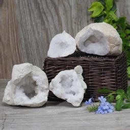 Natural Calcite Geode Pair – 2 Small Geodes Set N461 | Himalayan Salt Factory