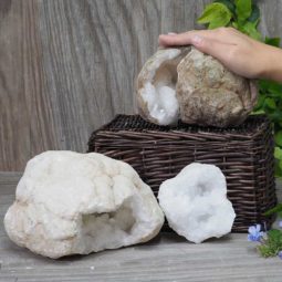 Natural Calcite Geode Pair – 2 Small Geodes Set N462 | Himalayan Salt Factory