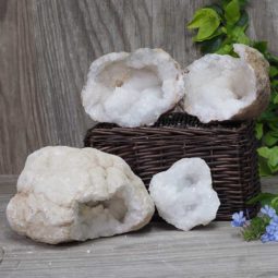 Natural Calcite Geode Pair – 2 Small Geodes Set N462 | Himalayan Salt Factory