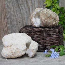 Natural Calcite Geode Pair – 2 Small Geodes Set N462 | Himalayan Salt Factory