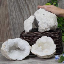 Natural Calcite Geode Pair – 2 Small Geodes Set N463 | Himalayan Salt Factory