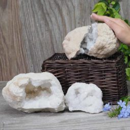 Natural Calcite Geode Pair – 2 Small Geodes Set N464 | Himalayan Salt Factory