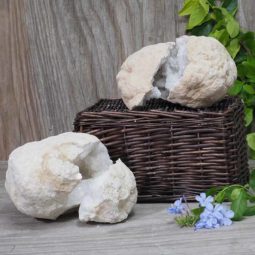 Natural Calcite Geode Pair – 2 Small Geodes Set N464 | Himalayan Salt Factory