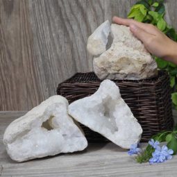 Natural Calcite Geode Pair – 2 Small Geodes Set N465 | Himalayan Salt Factory
