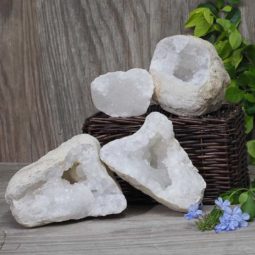 Natural Calcite Geode Pair – 2 Small Geodes Set N465 | Himalayan Salt Factory