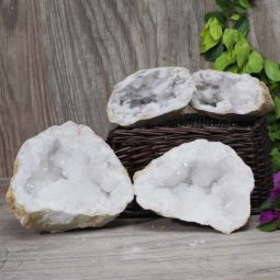 Natural Calcite Geode Pair – 2 Small Geodes Set N467 | Himalayan Salt Factory