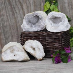 Natural Calcite Geode Pair – 2 Small Geodes Set N469 | Himalayan Salt Factory