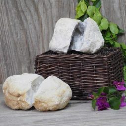 Natural Calcite Geode Pair – 2 Small Geodes Set N469 | Himalayan Salt Factory