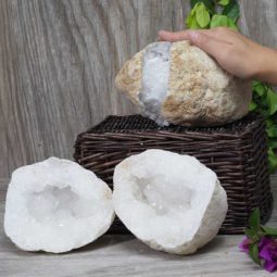 Natural Calcite Geode Pair - 2 Small Geodes Set N470 6 Natural Calcite Geode Pair – 2 Small Geodes Set N470 | Himalayan Salt Factory