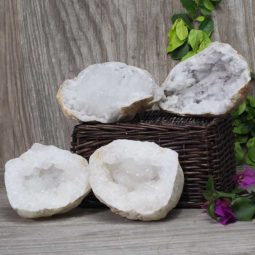 Natural Calcite Geode Pair – 2 Small Geodes Set N470 | Himalayan Salt Factory