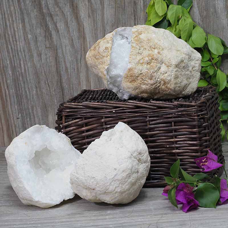 Natural Calcite Geode Pair - 2 Small Geodes Set N470 5 Natural Calcite Geode Pair – 2 Small Geodes Set N470 | Himalayan Salt Factory