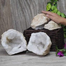 Natural Calcite Geode Pair - 2 Small Geodes Set N472 6 Natural Calcite Geode Pair – 2 Small Geodes Set N472 | Himalayan Salt Factory