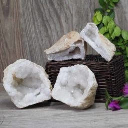Natural Calcite Geode Pair – 2 Small Geodes Set N472 | Himalayan Salt Factory