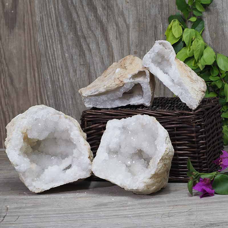 Natural Calcite Geode Pair - 2 Small Geodes Set N472 3 Natural Calcite Geode Pair – 2 Small Geodes Set N472 | Himalayan Salt Factory