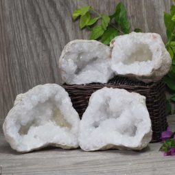 Natural Calcite Geode Pair – 2 Small Geodes Set N475 | Himalayan Salt Factory