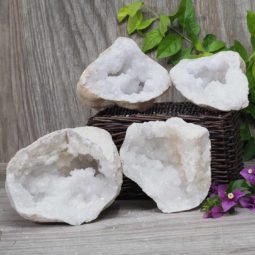 Natural Calcite Geode Pair – 2 Small Geodes Set N476 | Himalayan Salt Factory