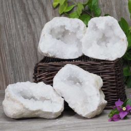 Natural Calcite Geode Pair – 2 Small Geodes Set N477 | Himalayan Salt Factory