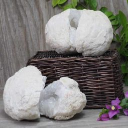 Natural Calcite Geode Pair – 2 Small Geodes Set N477 | Himalayan Salt Factory