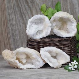 Natural Calcite Geode Pair – 2 Small Geodes Set N484 | Himalayan Salt Factory