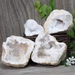 Natural Calcite Geode Pair – 2 Small Geodes Set N488 | Himalayan Salt Factory