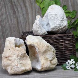 Natural Calcite Geode Pair – 2 Small Geodes Set N488 | Himalayan Salt Factory