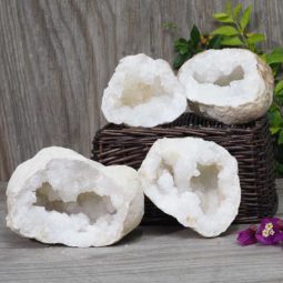 Natural Calcite Geode Pair – 2 Small Geodes Set N493 | Himalayan Salt Factory