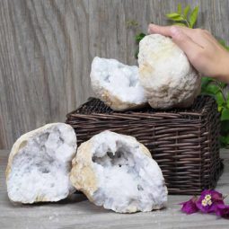Natural Calcite Geode Pair - 2 Small Geodes Set N495 6 Natural Calcite Geode Pair – 2 Small Geodes Set N495 | Himalayan Salt Factory
