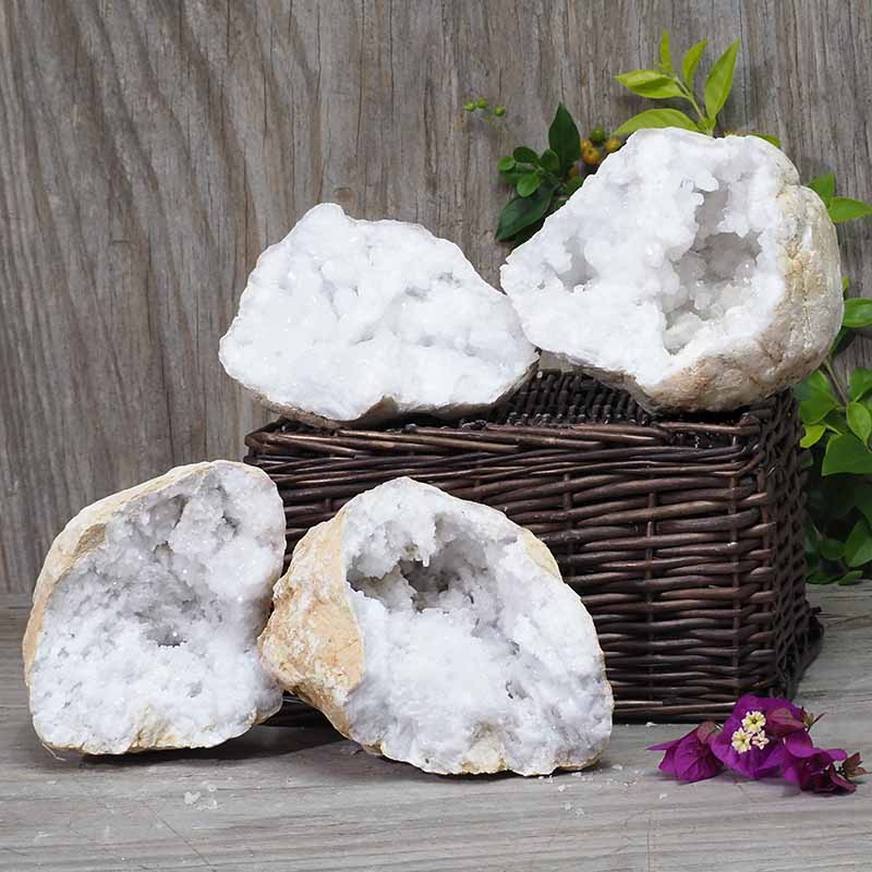 Natural Calcite Geode Pair - 2 Small Geodes Set N495 3 Natural Calcite Geode Pair – 2 Small Geodes Set N495 | Himalayan Salt Factory