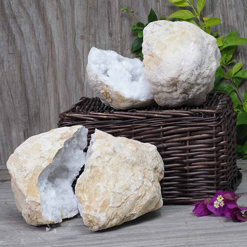 Natural Calcite Geode Pair - 2 Small Geodes Set N495 5 Natural Calcite Geode Pair – 2 Small Geodes Set N495 | Himalayan Salt Factory