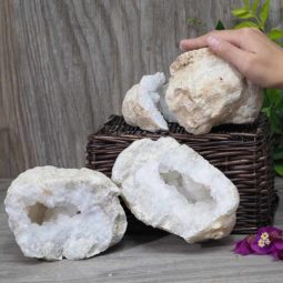 Natural Calcite Geode Pair - 2 Small Geodes Set N496 6 Natural Calcite Geode Pair – 2 Small Geodes Set N496 | Himalayan Salt Factory
