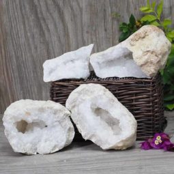 Natural Calcite Geode Pair – 2 Small Geodes Set N496 | Himalayan Salt Factory