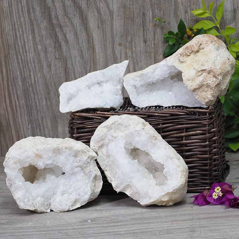 Natural Calcite Geode Pair - 2 Small Geodes Set N496 3 Natural Calcite Geode Pair – 2 Small Geodes Set N496 | Himalayan Salt Factory