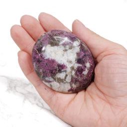 Pink Tourmaline Palm Stone - Large 7 Pink Tourmaline Polished Palm Stone - Large | Himalayan Salt Factory