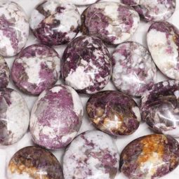 Pink Tourmaline Palm Stone - Large 6 Pink Tourmaline Polished Palm Stone - Large | Himalayan Salt Factory