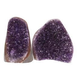 1.93kg Amethyst Polished Crystal Geode Specimen Set 2 Pieces DN127 | Himalayan Salt Factory