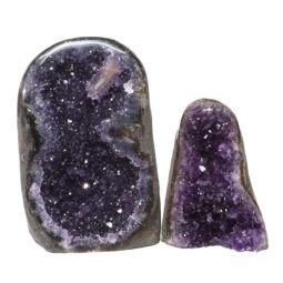 1.97kg Amethyst Polished Crystal Geode Specimen Set 2 Pieces DN130 | Himalayan Salt Factory