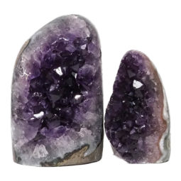 2.15kg Amethyst Polished Crystal Geode Specimen Set 2 Pieces DN125 | Himalayan Salt Factory