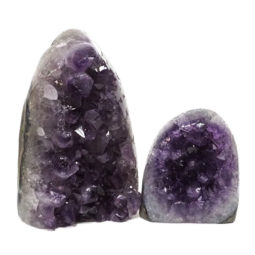 2.35kg Amethyst Polished Crystal Geode Specimen Set 2 Pieces DN131 | Himalayan Salt Factory