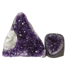 Amethyst Polished Crystal Geode Specimen Set 2 Pieces DN135 | Himalayan Salt Factory