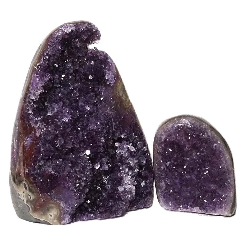 1.83kg Amethyst Polished Crystal Geode Specimen Set 2 Pieces DN136 3 Amethyst Polished Crystal Geode Specimen Set 2 Pieces DN136 | Himalayan Salt Factory