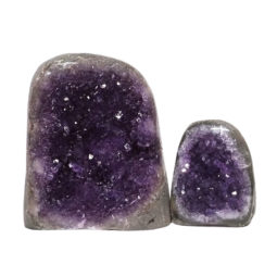 Amethyst Polished Crystal Geode Specimen Set 2 Pieces DN138 | Himalayan Salt Factory
