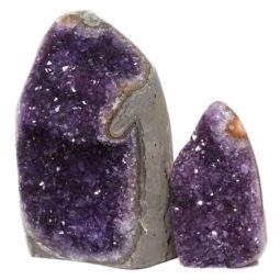 Amethyst Polished Crystal Geode Specimen Set 2 Pieces DN143 | Himalayan Salt Factory
