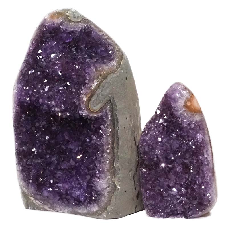 2.40kg Amethyst Polished Crystal Geode Specimen Set 2 Pieces DN143 3 Amethyst Polished Crystal Geode Specimen Set 2 Pieces DN143 | Himalayan Salt Factory