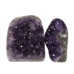 Amethyst Polished Crystal Geode Specimen Set 2 Pieces DN145 | Himalayan Salt Factory