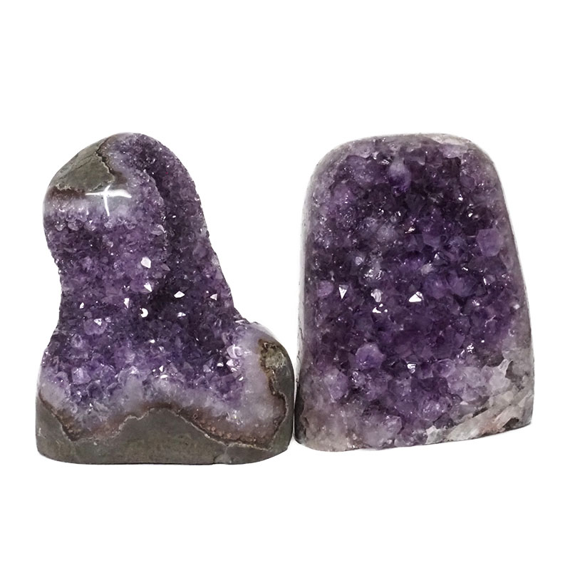 2.23kg Amethyst Polished Crystal Geode Specimen Set 2 Pieces DN146 3 Amethyst Polished Crystal Geode Specimen Set 2 Pieces DN146 | Himalayan Salt Factory