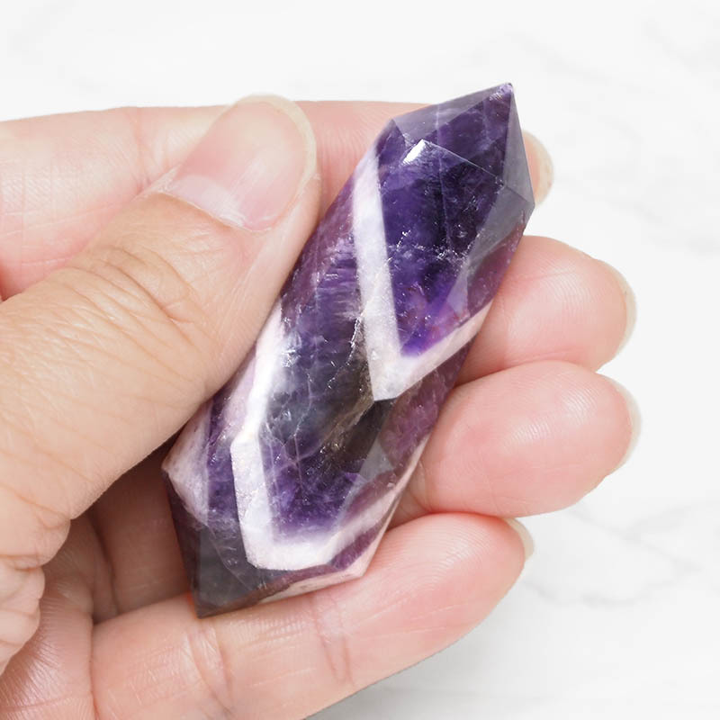 Chevron Amethyst Double Terminated Points 4 Chevron Amethyst Double Terminated Points | Himalayan Salt Factory