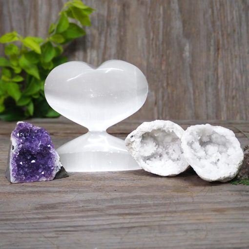 Selenite & Amethyst Crystal Mini Gift Pack | Himalayan Salt Factory